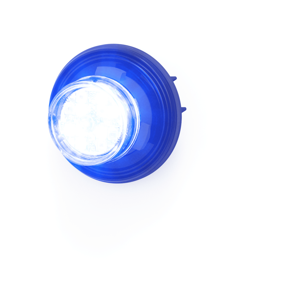 Estrobo Oculto de 12 LED, Rojo/Azul, Lente Transparente, Bisel Negro