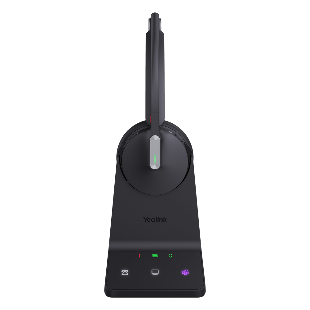 Auriculares mono Yealink WH64 edición MS/ Base DECT y auriculares con Bluetooth integrado/ Cancelación de ruido con 3 micrófonos/ Hasta 32 horas de conversación