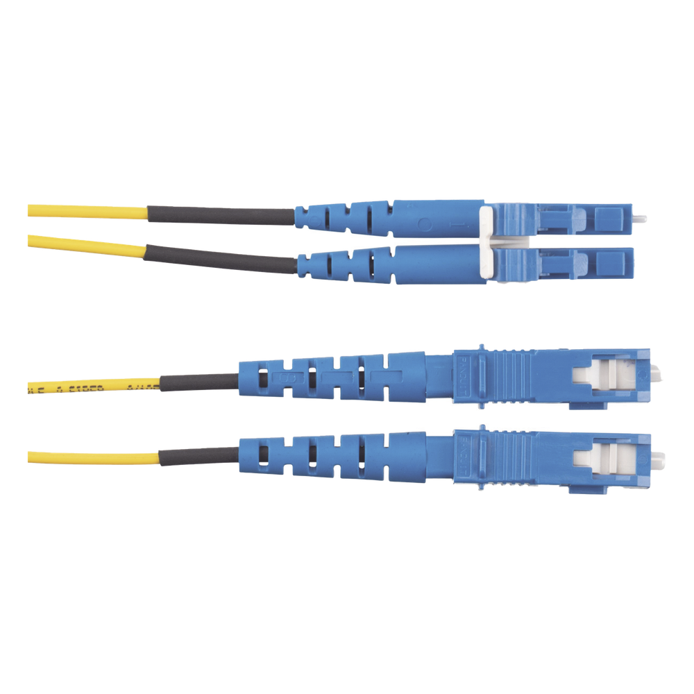 Jumper de Fibra Optica Monomodo 9/125 OS2, LC-SC Duplex, OFNR (Riser), Color Amarillo, 5 Metros (16.40 Pies)