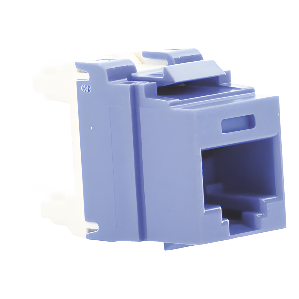 Conector Jack Estilo 110 (de Impacto), Tipo Keystone, Categoría 5e, de 8 Posiciones y 8 Cables, Color Azul