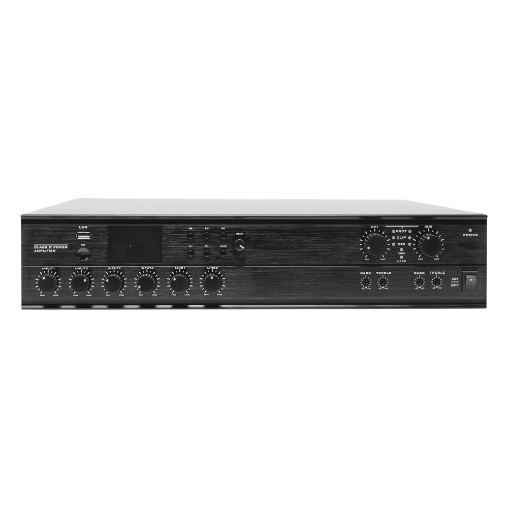 Amplificador Mezclador Matricial | 2 zonas | 240w por canal | 6 entradas | Receptor de medios