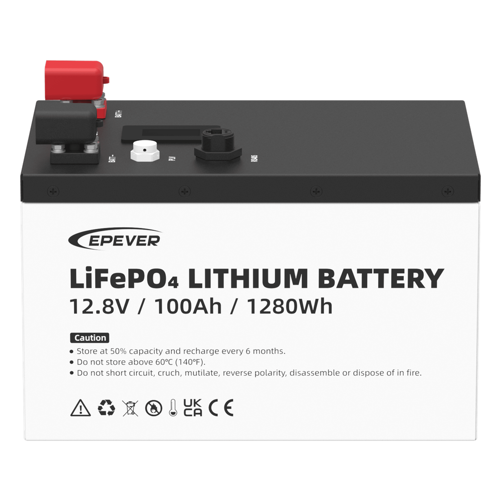 Batería de Litio LiFePO4 / 12.8 Vcc / 100 Ah / 1.28 kWh / Pantalla LCD / Carcasa Metálica