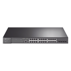 Switch L2+ Omada PoE+ / 24 Puertos PoE+ 10/100/1000 Mbps / 4 Puertos SFP 1G / 2 Puertos Consola (RJ45 y microUSB) / Administración Centralizada Omada o Stand-Alone / Multicast IGMP / Calidad de Servicio / Presupuesto PoE 384W / Montaje en Rack
