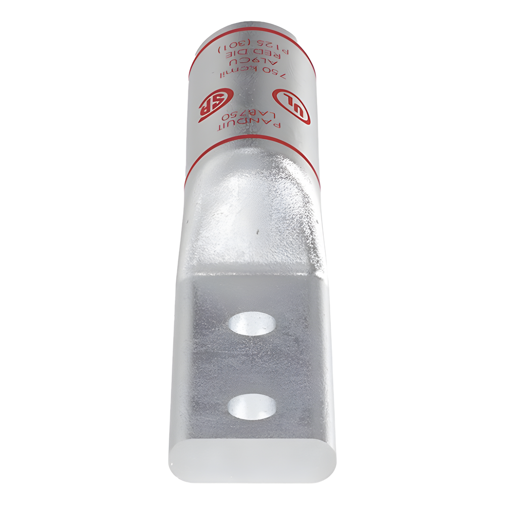 Zapata de compresión Aluminio LAB750-12-24R para cal. 750 Kcmil, Doble barreno para tornillo prisionero de 1/2, Espaciado de orificio 44.45mm, 1 Pz