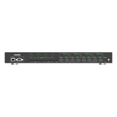 Switch de Video Matrix 4x4 HDMI 2.0 | 18Gbps Ancho de Banda | 4K2K@60Hz Resolución | 4 Entradas 4 Salidas HDMI | Audio LPCM y Dolby Digital | Control TCP-IP y RS-232 | Conectores Phoenix para Audio | Metal Enclosure