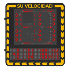 Display LED para Control de Velocidad Exterior / Distancia Visible de 100 m / LED de Alta Luminosidad y Bajo Consumo / Visualización de Velocidad con Código de Colores / IP66 / Conectividad Wi-Fi y Ethernet / Compatible con TCP/IP, HTTP, DHC