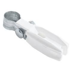 Aislador de Paso o Esquina Blanco con Abrazadera / 33-38 mm / Resina Virgen 100% / Anti-Arqueo / Tubería de Malla Ciclónica