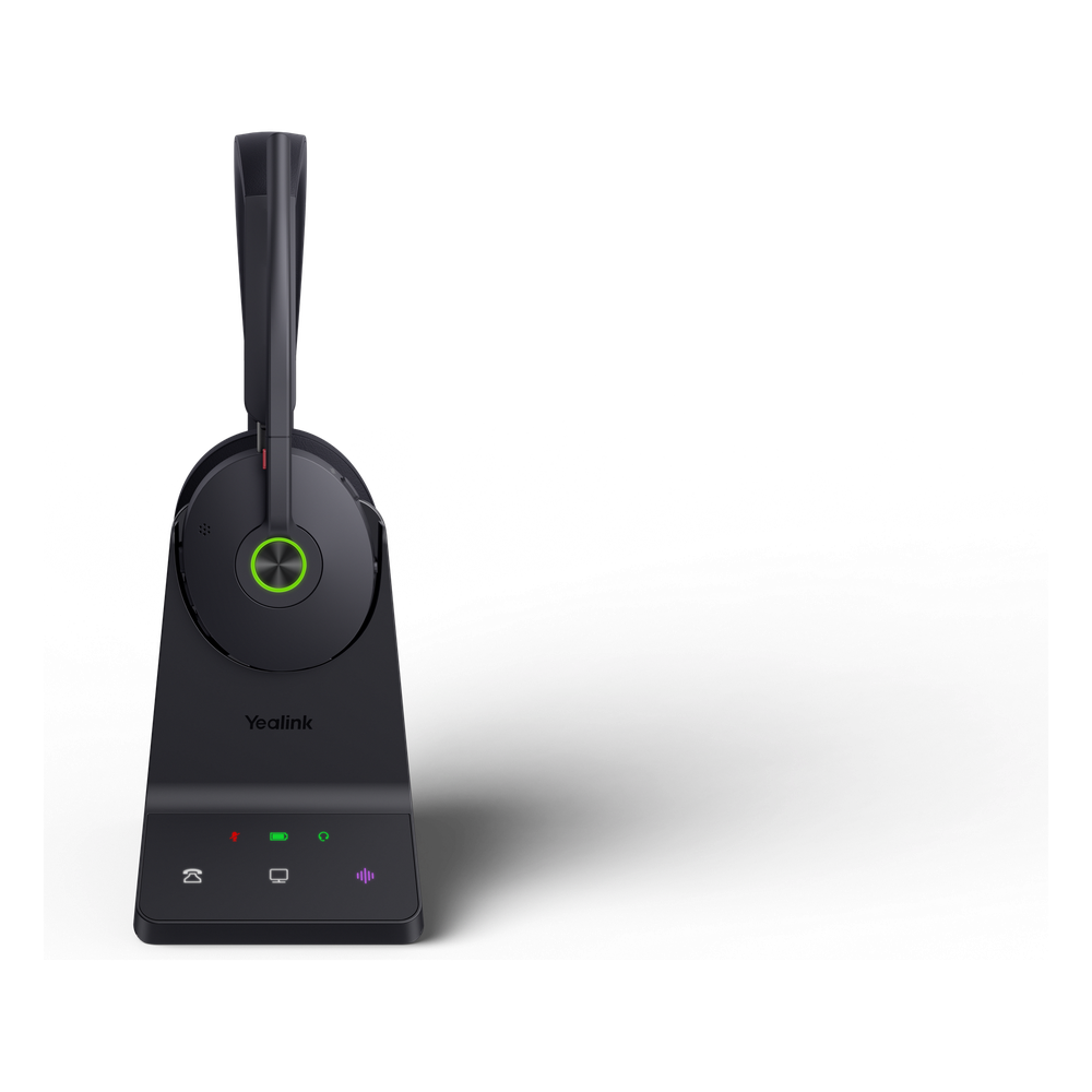 Auriculares estéreo Yealink WH68 edición MS/ Base DECT y auriculares con Bluetooth integrado/ Cancelación activa de ruido/ Triple conexión