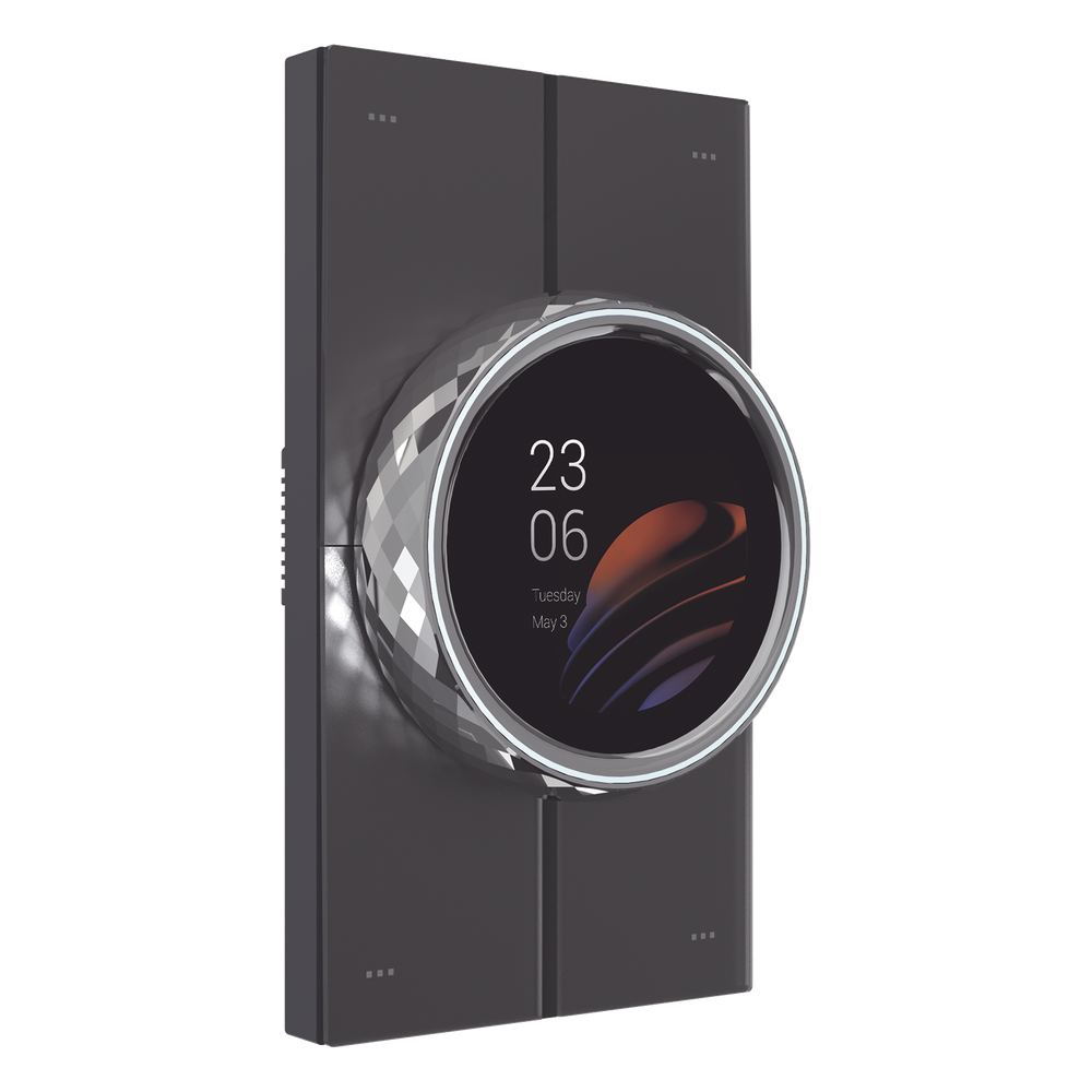 Mini pantalla táctil Hub controlador integrable con sistemas de automatización compatible con múltiples marcas, una entrada de iluminación, 4 botones para escenas. Conexión Wifi
