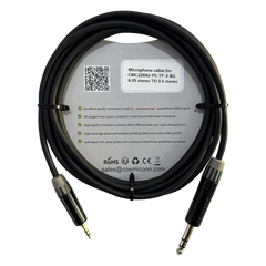 Cable 6.35mm a 3.5mm, conectores color negro MP3X-B - MTP3C-BG, length 3m