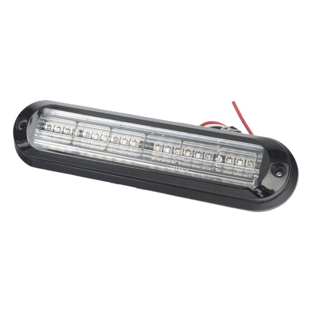 Luz Auxiliar Ultra Brillante  IP67 de 18 LEDs, Color Rojo/Azul/Ambar, con mica transparente y bisel negro