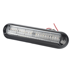 Luz Auxiliar Ultra Brillante  IP67 de 18 LEDs, Color Rojo/Azul/Ambar, con mica transparente y bisel negro