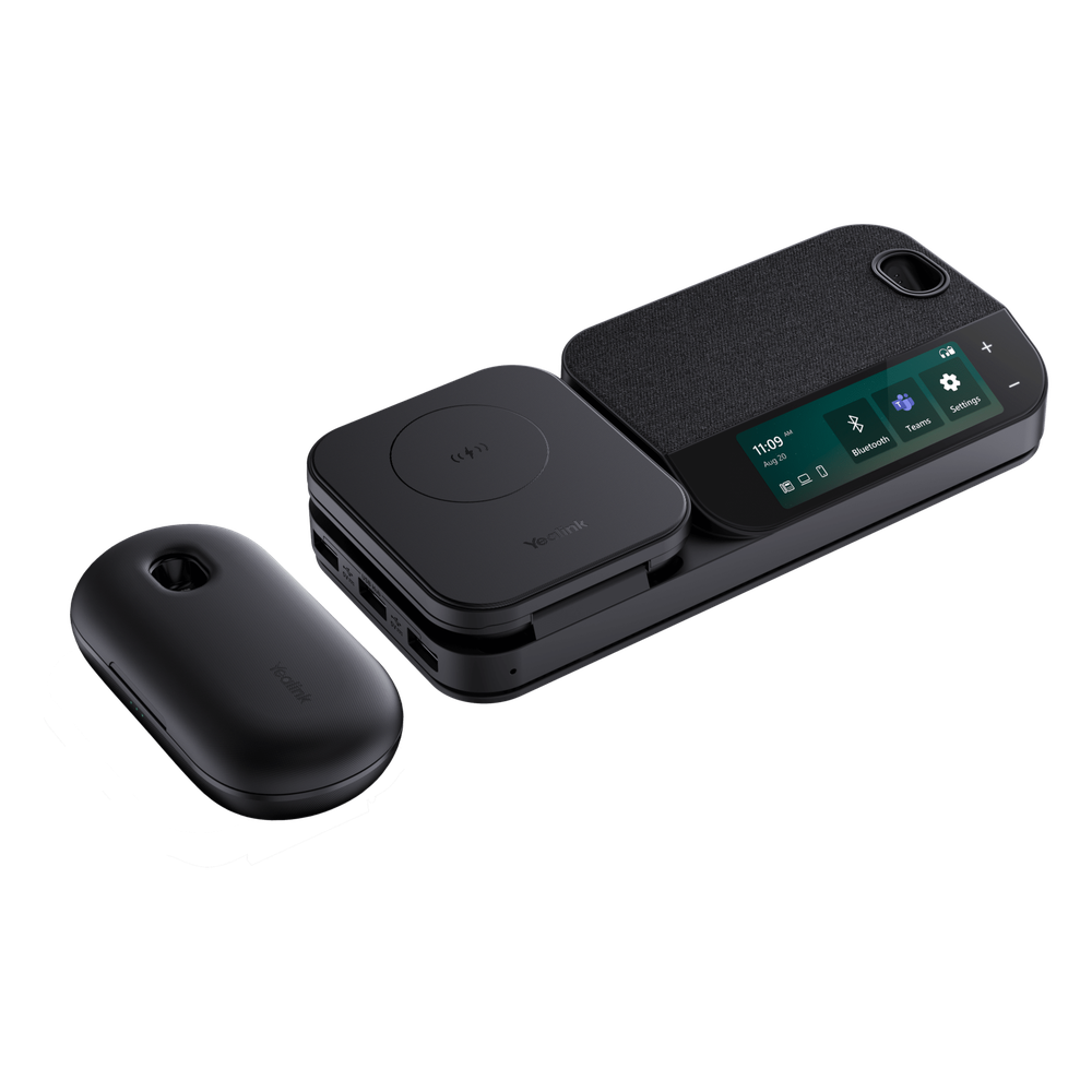Auriculares mono Yealink BH71 Workstation Pro con pantalla táctil de 3" y estuche de carga portátil/Bluetooth 5.3/Cancelación de ruido con 4 micrófonos/Hub USB/Carga inalámbrica para dispositivos móviles
