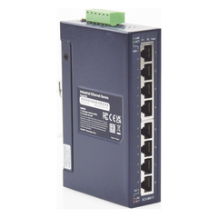 Switch Industrial No Administrable de 8 Puertos Gibabit 10/100/1000T, Diseñado para Montaje en Pared y Riel DIN