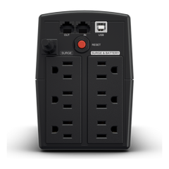 UPS de 900 VA/420 W, Topología Línea Interactiva, Entrada 120 Vca NEMA 5-15P, y 6 Salidas NEMA 5-15R, Con Regulador de Voltaje (AVR)