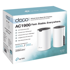 Kit 2 Routers Inalámbricos MESH Interior para Hogar / Doble Banda Wi-Fi 5 AC1900 Mbps / 3 Puerto Gigabit WAN/LAN / 3 Antenas Internas / Administración Mediante la App Deco (iOS, Android)