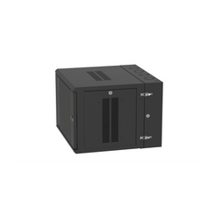 Gabinete PanZone de Montaje en Pared, de 19in, Puerta con Ventana de Seguridad, 9 UR, 635mm de Profundidad, Color Negro