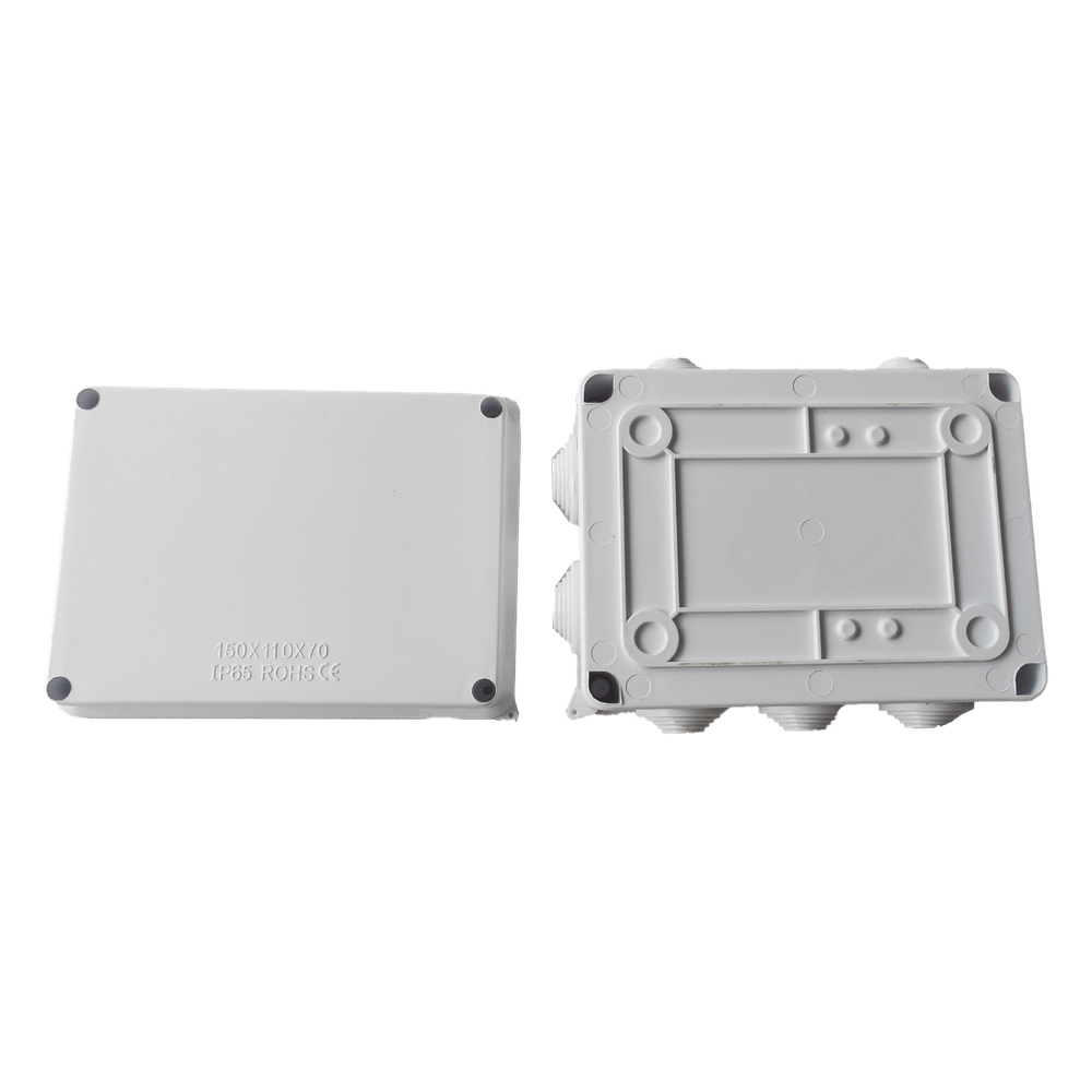 Caja de Derivación-Conexión para Exterior IP65 con 10 Entradas / 150 x 110 x 70 mm (5.9 x 4.3 x 2.8 in) / Sellado Seguro con Empaque + 4 Tornillos / Resiste Agua, Polvo y Sol Directo