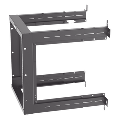 Rack PanZone® de Montaje en Pared, de 19in, Profundidad Ajustable, Rieles Numerados y Roscados #12-24, 12 UR, Color Negro