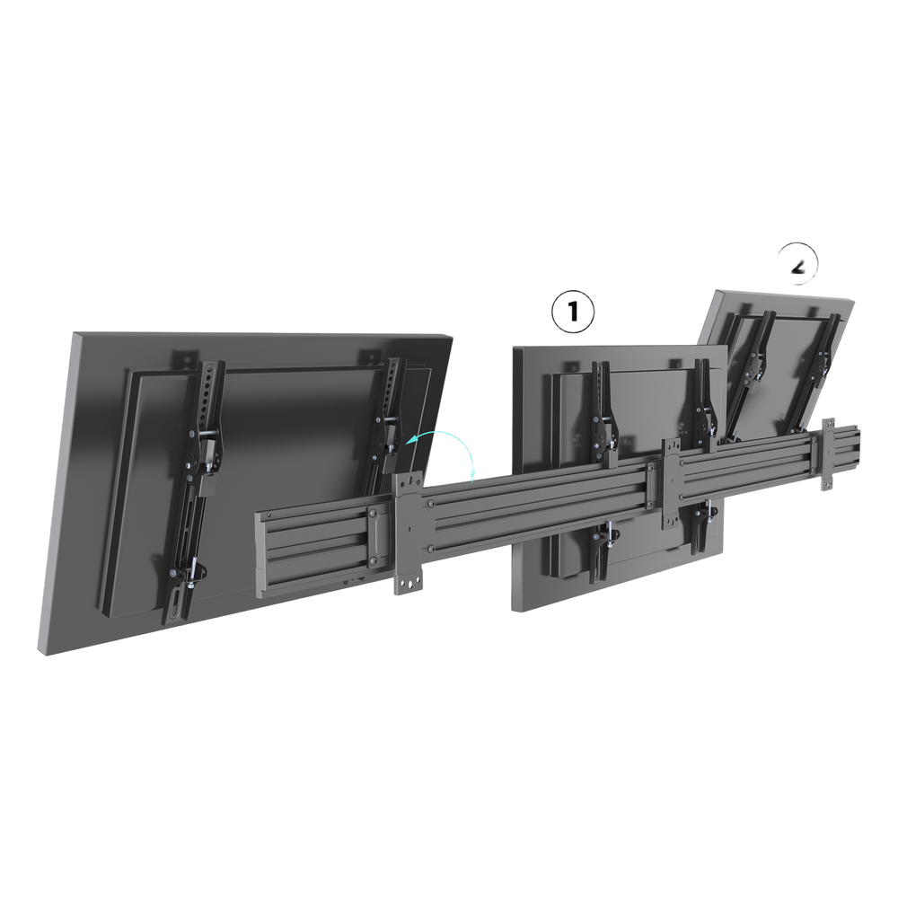 Soporte de Pared para TV / Riel Triple 400T / Capacidad 110 lbs (50 kg) / Compatible 32"-65" / VESA 100x100-600x400 mm / Ajuste Ángulo 5°-15° / Montaje Profesional