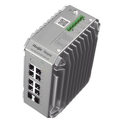 Switch Industrial PoE, Ideal para temperaturas Extremas y protección contra descargas, 8 puertos Gigabit PoE 802.3af/at + 2 SFP para fibra 1Gb, gestión gratuita desde la nube, 125w