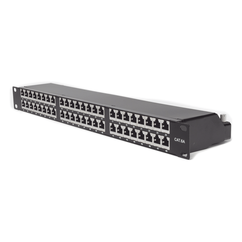Panel de Parcheo de Impacto (110) Blindado de 48 Puertos Cat6A