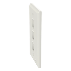 Placa de Pared Vertical, Salida Para 3 Puertos Keystone, Color Blanco Mate
