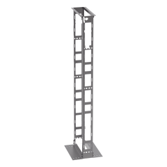 Rack de Dos Postes Estándar de 19 in, Rieles Numerados y Roscados #12-24, 6 in de Profundidad, Fabricado en Acero, 45 Unidades de Rack, Color Negro