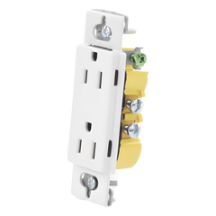 Tomacorriente dúplex 15 A 125 V de la línea Claro y Satin Colors en color Snow, para caja de pared estándar, placa se vende por separado