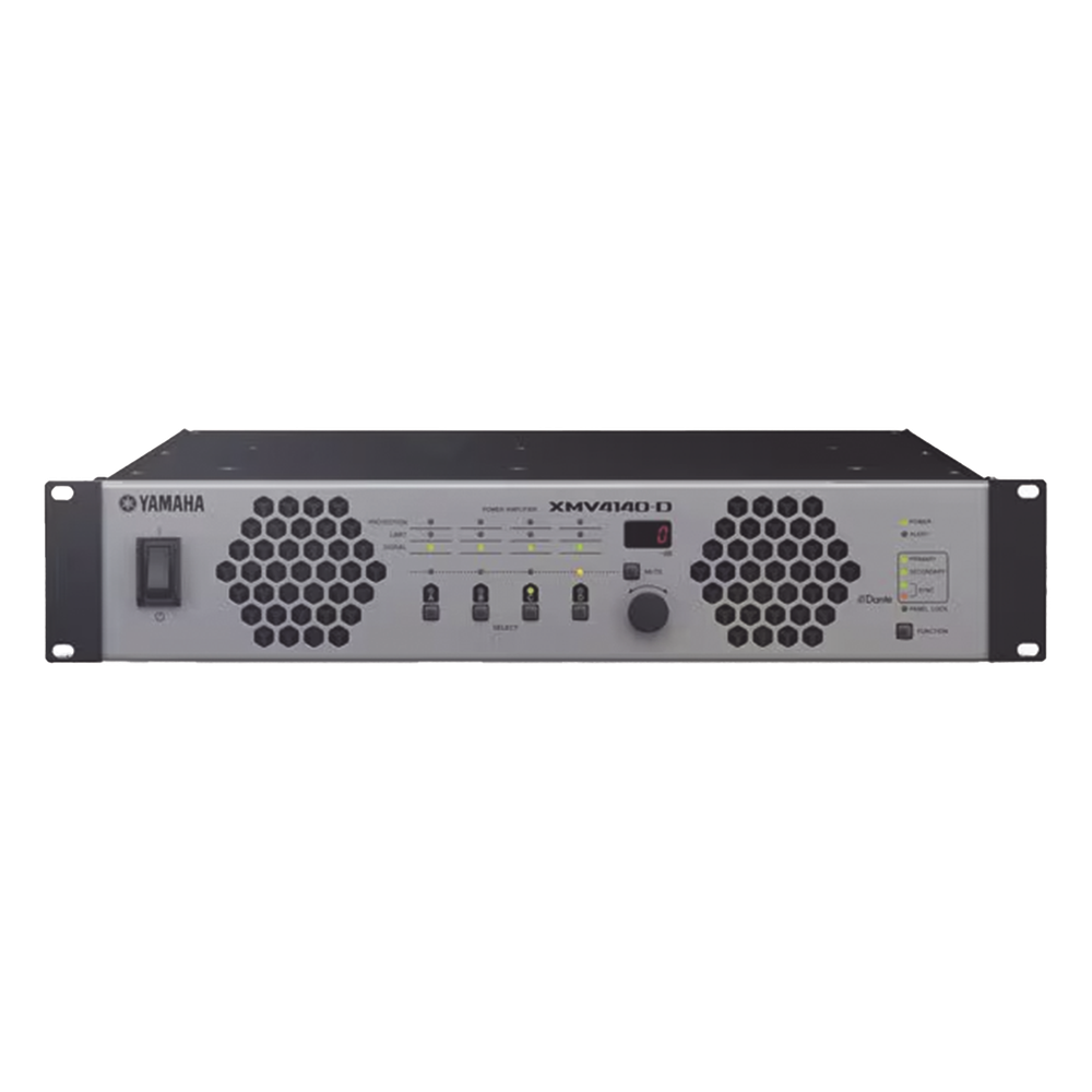 Amplificador de Audio Multicanal con Conexión Análoga | DANTE | 4 Canales, 140W | 8 OHMS | 70/100V