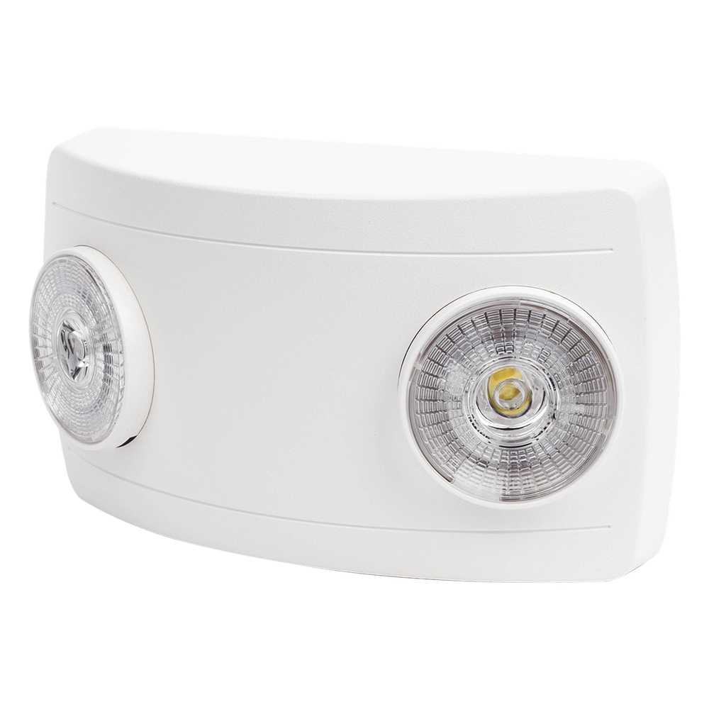 Luz de Emergencia LED / Doble LED 1W 150 lúmenes / Batería Ni-Cd 3.6V 900mAh / 90 min Autonomía / Voltaje Universal 127-240 VAC / UL 5VA / Blanco