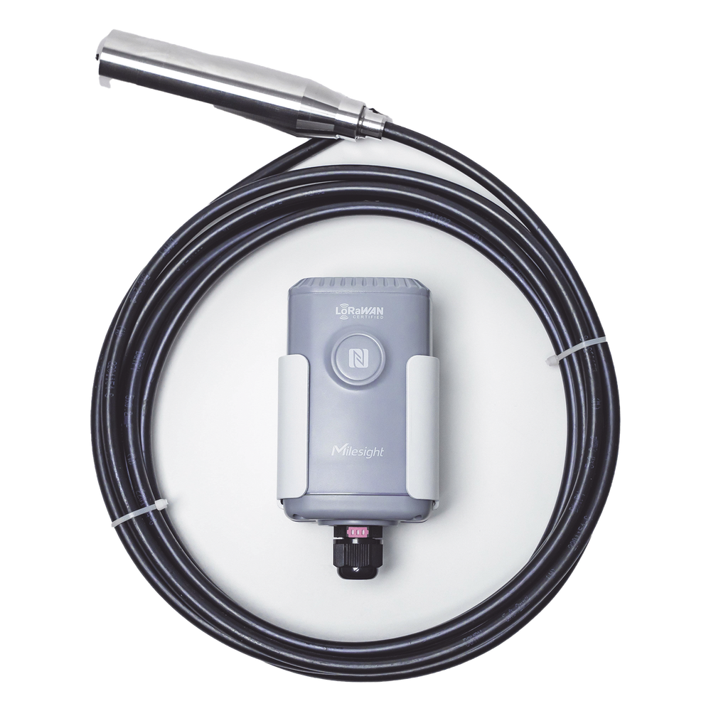 Sensor Sumergible de Nivel de Agua para Tanques y Pozos con LoRaWAN / Rango hasta 200 m / IP67 / Telemetría para BMS y Agua