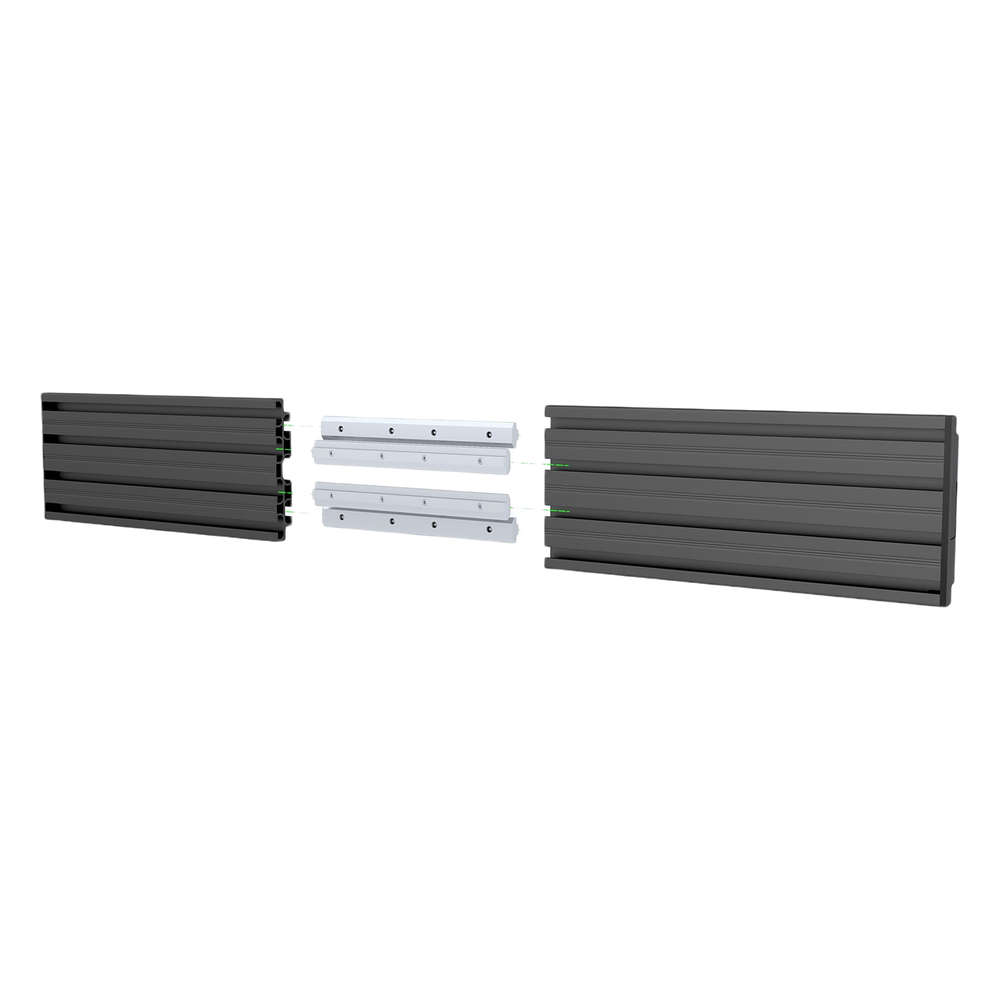 Accesorio_ Riel de Aluminio con Longitud 1750 mm | Ancho 120 mm|  Espesor 9 mm | Incluye Tapas y Tornillos | Compatible con estructura para Videowall | Diseño Modular