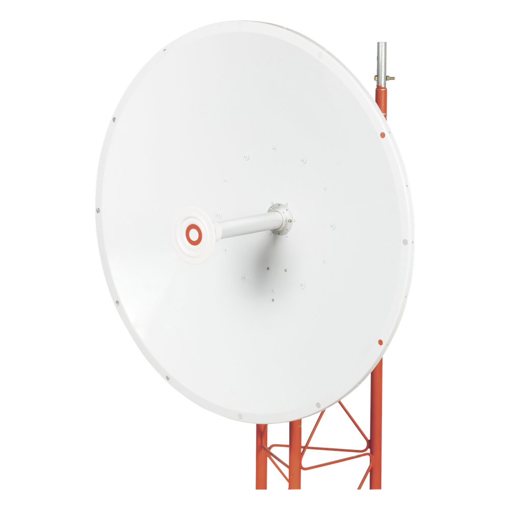 Antena direccional de 3ft, 4.9 a 6.5 GHz, Ganancia 34 dBi, Conectores N-hembra, Polarización doble, incluye montaje para torre o mástil