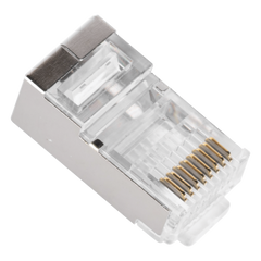 Bote con 100 Piezas de Plug Modular RJ45 Cat6A Chapado de Oro a 30 Micras para Durabilidad Extrema