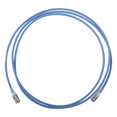 Patch Cord Skinny Cat6A Blindado S/FTP, 2.13 Metros (7 Pies), Diámetro Reducido 28 AWG, Color Azul