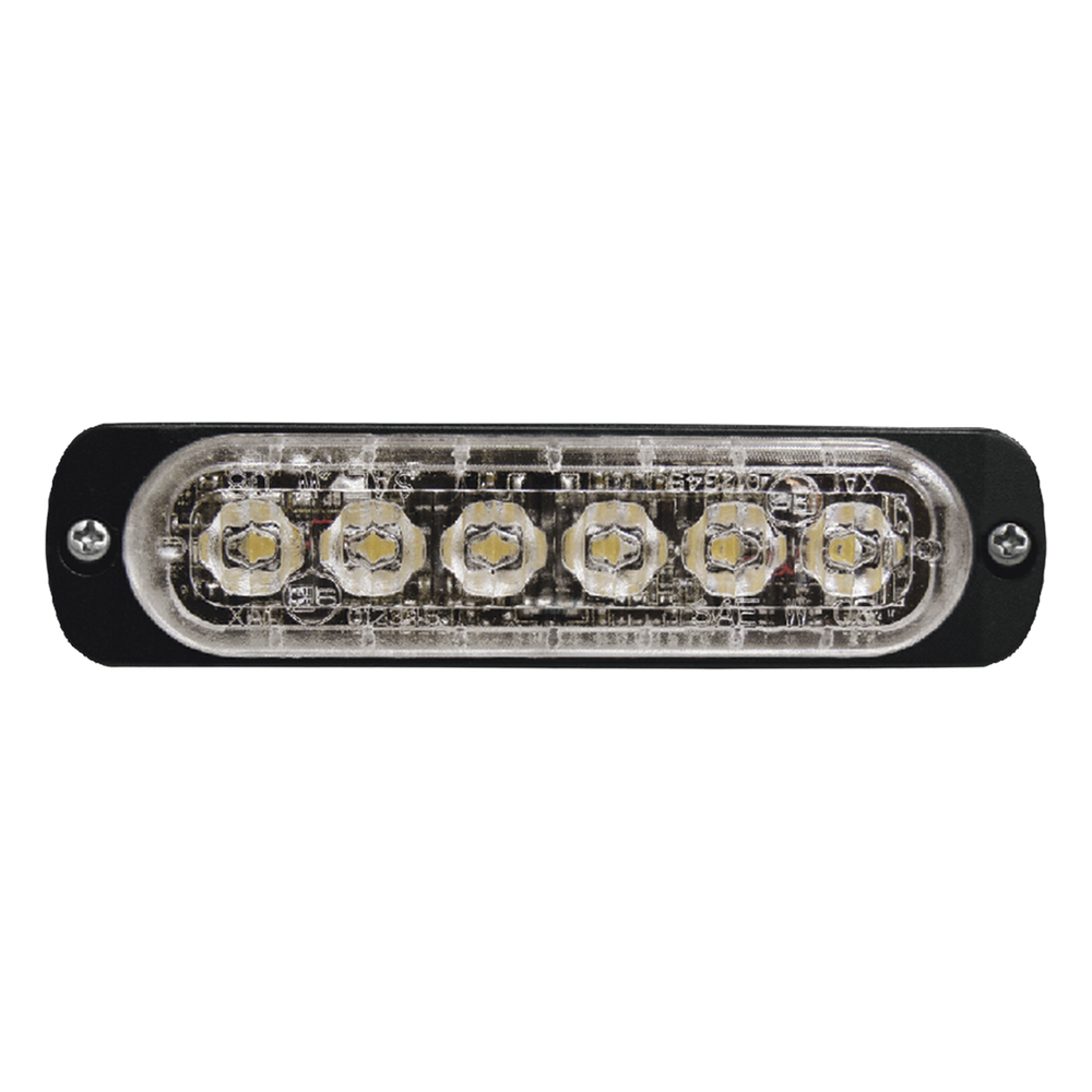 Luz Auxiliar de 6 LED, Ambar, Lente Transparente, SAE
