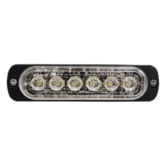 Luz Auxiliar de 6 LED, Ambar, Lente Transparente, SAE
