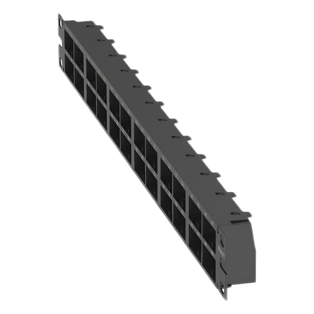 Panel de Parcheo Modular Mini-Com (Sin Conectores), Plano, Sin Blindaje, Alta Densidad, Números Pre-impresos, de 48 Puertos, 1 UR