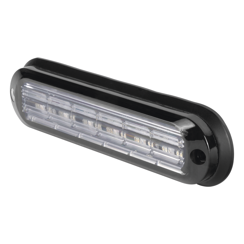 Luz Auxiliar Ultra Brillante IP67 de 6 LEDs, Color Claro, con mica transparente y bisel negro