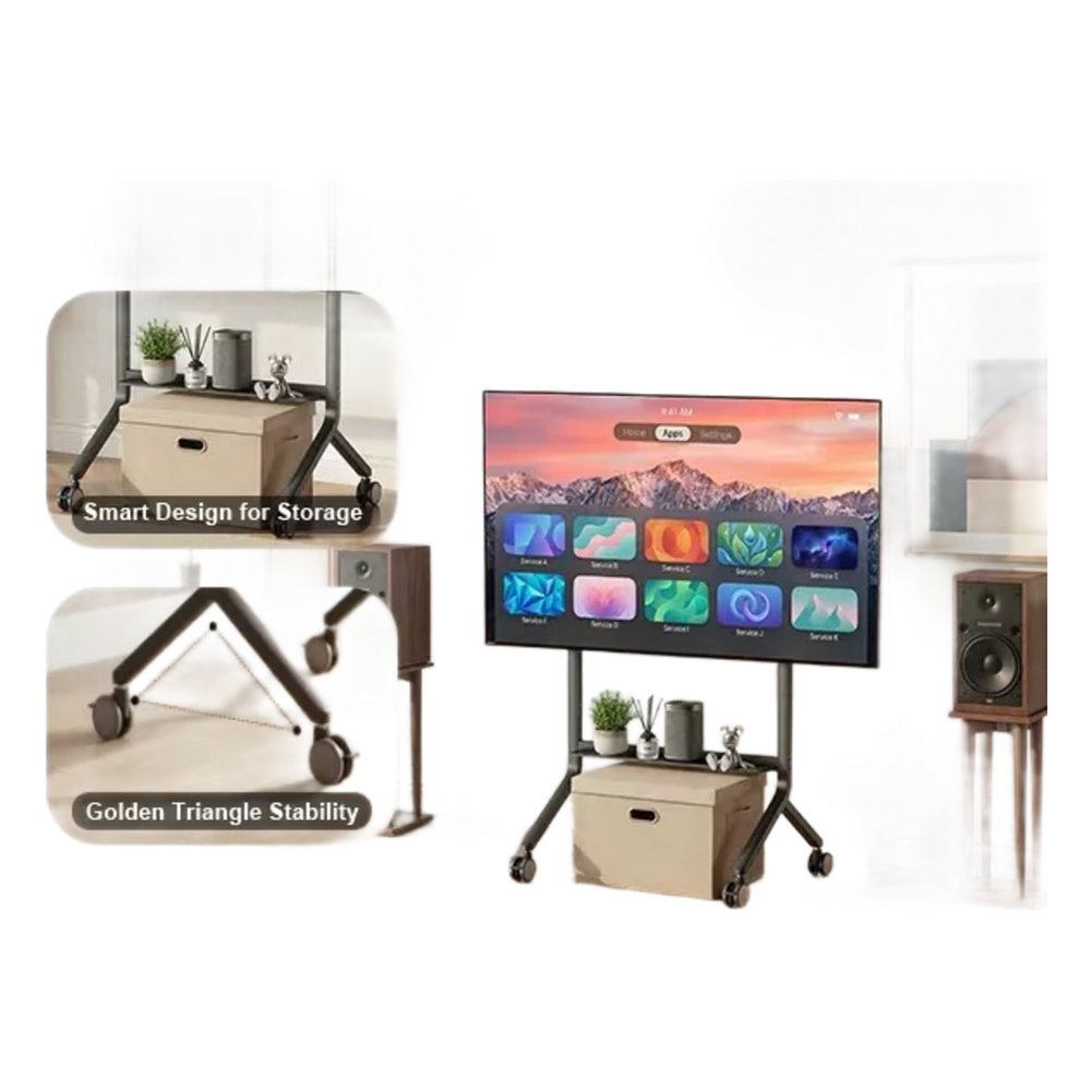 Soporte de Pantalla con Ruedas / Compatible con Monitores de 55"a 90" / Base para Colocar Accesorios Adicionales / Vesa 200*200 - 800*500/ Carga máxima: 90.9Kg (200Lbs)