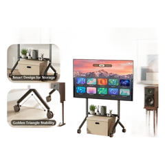 Soporte de Pantalla con Ruedas / Compatible con Monitores de 55"a 90" / Base para Colocar Accesorios Adicionales / Vesa 200*200 - 800*500/ Carga máxima: 90.9Kg (200Lbs)