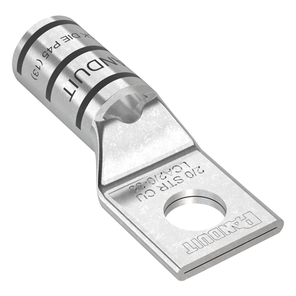 Zapata de compresión LCA2/0-38-X para cal. 2/0 Awg, Barreno para tornillo prisionero de 3/8, 1 Pz