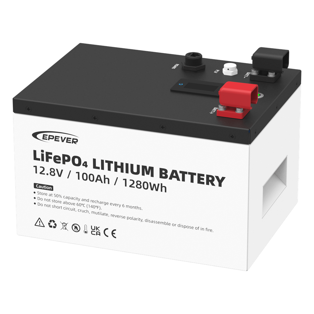 Batería de Litio LiFePO4 / 12.8 Vcc / 100 Ah / 1.28 kWh / Pantalla LCD / Carcasa Metálica