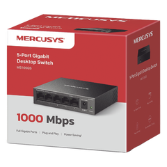 Switch NO Administrable / Para escritorio / Carcasa de metal / 5 puertos 10/100/1000 Mbps / Diseño Compacto / Plug and Play