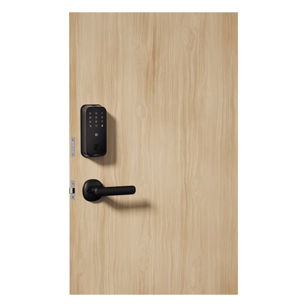 Cerradura Inteligente con Huella Digital LNDU HK01W / WiFi Integrado / Compatible Apple HomeKit / Teclado Táctil / 8 Baterías AA / Escaneo iPhone-Apple Watch-Fob / Bloqueo Manual y Automático / Exterior IP54