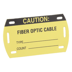 Kit de 5 Etiquetas Autolaminadas para Fibra Óptica, Para Uso Interior/Exterior, Dimensiones de 90.42 x 52.32 mm (3.56 x 2.06 pulgadas), Color Negro con Amarillo