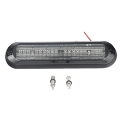 Luz Auxiliar Ultra Brillante  IP67 de 18 LEDs, Color Rojo/Azul/Ambar, con mica transparente y bisel negro