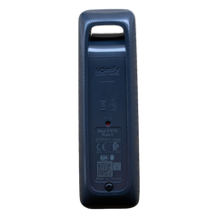 Control remoto 5 canales para motores de persiana Somfy con señal inalámbrica, instrucciones: sube, baja y detener, con posición favorita programada.