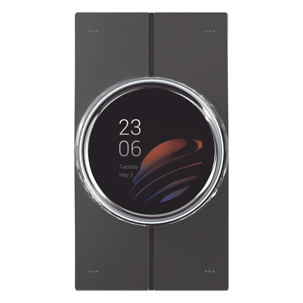 Mini pantalla táctil Hub controlador integrable con sistemas de automatización compatible con múltiples marcas, una entrada de iluminación, 4 botones para escenas. Conexión Wifi
